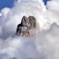Il Cimon della Pala sbuca timidamente fra le nubi - The Cimon della Pala sticks out from the clouds, Dolomites